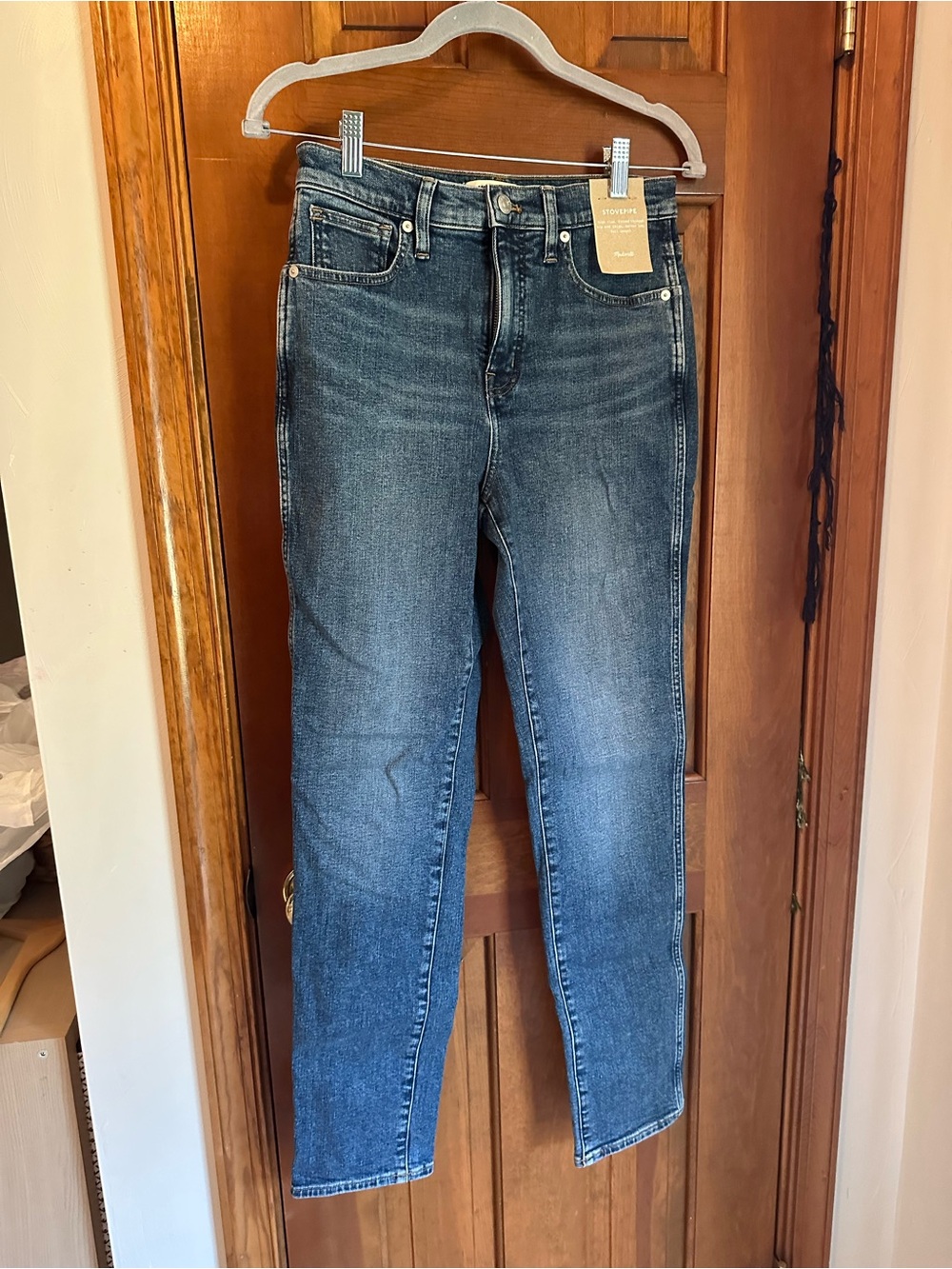 Madewell Women's STOVEPIPE High Rise Straight Jeans - Dark Blue Wash